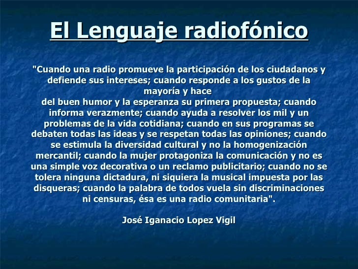 lenguaje radiofónico que es una linea del tiempo