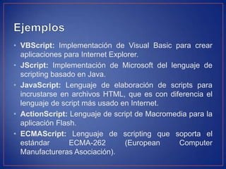 Lenguaje script | PPTX