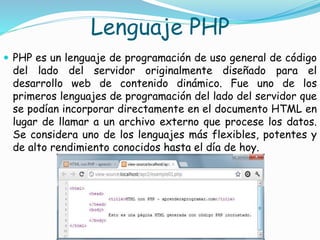 Lenguajes de Programación para Paginas Web | PPTX