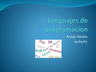 Araujo Sandra
19265767
 