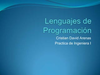 Lenguajes de Programación Cristian David Arenas Practica de Ingeniera I 