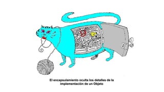El encapsulamiento oculta los detalles de la
implementación de un Objeto
 