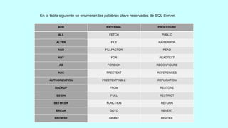 LENGUAJE TRANSACT - SQL | PPTX