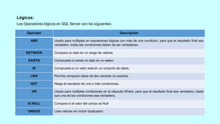 LENGUAJE TRANSACT - SQL | PPTX