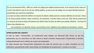 LENGUAJE TRANSACT - SQL | PPTX