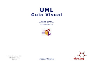 UML
                                               Guía Visual
                                                   Cómo crear
                                                 formas de vida
                                                  organizativa




© Vi l a l t a C o n s u l t o r e s 2 0 0 1
      info@vico.org
                R e v. 0 . 1 7                    Josep Vilalta
 