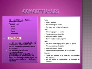 CONCEPTUALESNo son visibles, no tienen existencia física. 