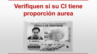 Verifiquen si su CI tiene
proporción aurea
 