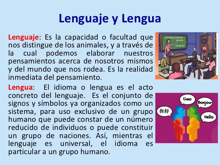 Lenguaje y lengua