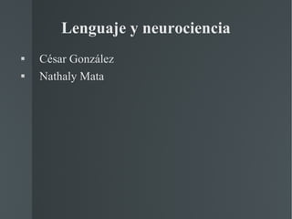 Lenguaje y neurociencia ,[object Object],[object Object]