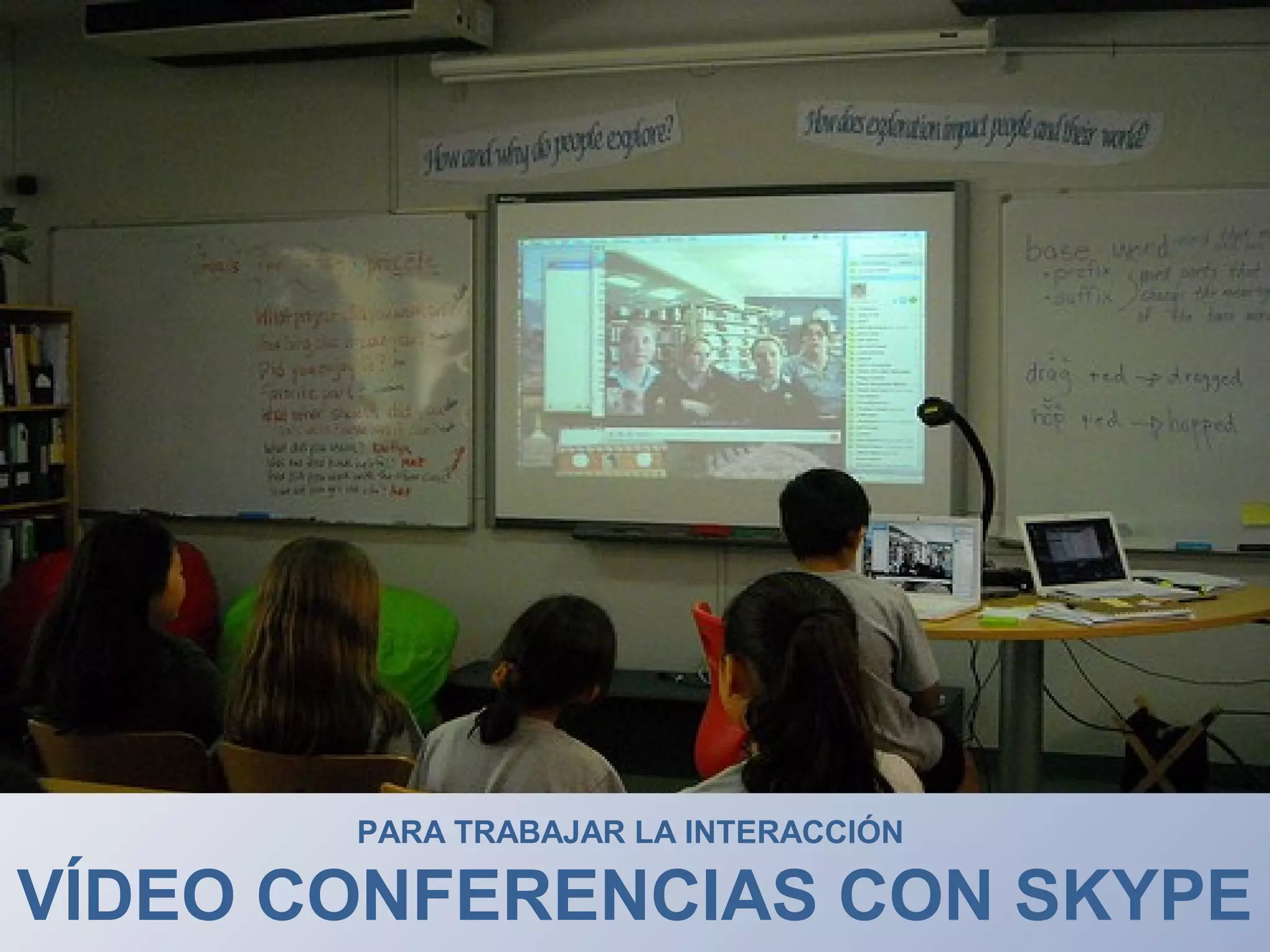 PARA TRABAJAR LA INTERACCIÓN
VÍDEO CONFERENCIAS CON SKYPE
 