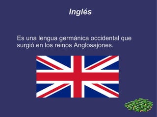 Italiano Proviene del dialecto toscano el cual hablaban los pueblos de Italia antes de la fundación del imperio romano. 
