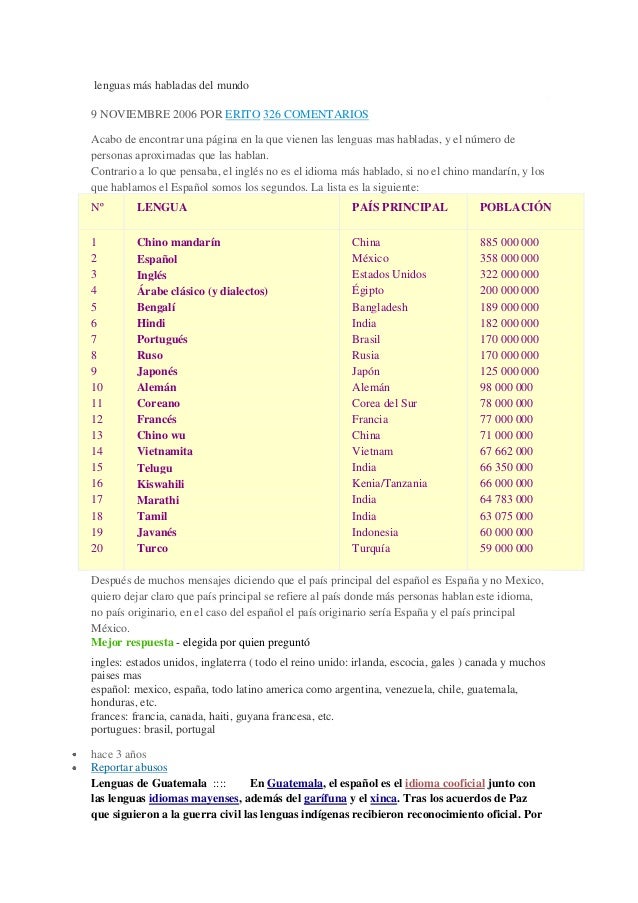 Lenguas habladas en guatemala Lenguas habladas en guatemala