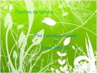 Poemas de verano



        Pilar Calcerrada Peinado
                   5º
             Curso 20012/13
 