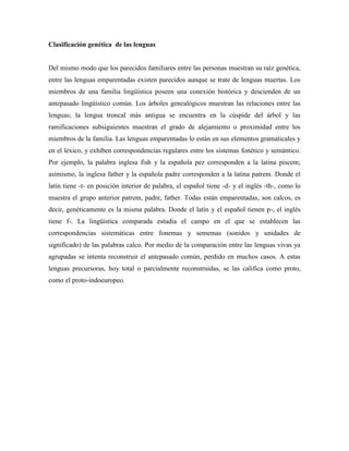Lengua y el habla comentario