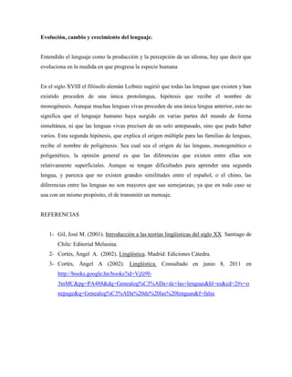 Lengua y el habla comentario