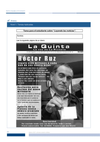 Sector Lenguaje y Comunicación




 ? Anexo
      Nivel 1 / Tareas Aplicadas




 22                              Marzo 2007, primera versión pública
 