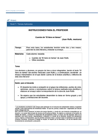 Sector Lenguaje y Comunicación




 ? Anexo
      Nivel 2 / Tareas Aplicadas
            7
            6
            5
            4
            3




 48                              Marzo 2007, primera versión pública
 