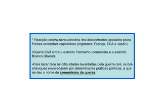 A CONSTRUÇÃO DO MODELO SOVIÉTICO