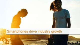 Smartphones set to grow in value share
Source : Gartner, ABI research, SEMC internal estimate
2010 over 50% of industry
re...