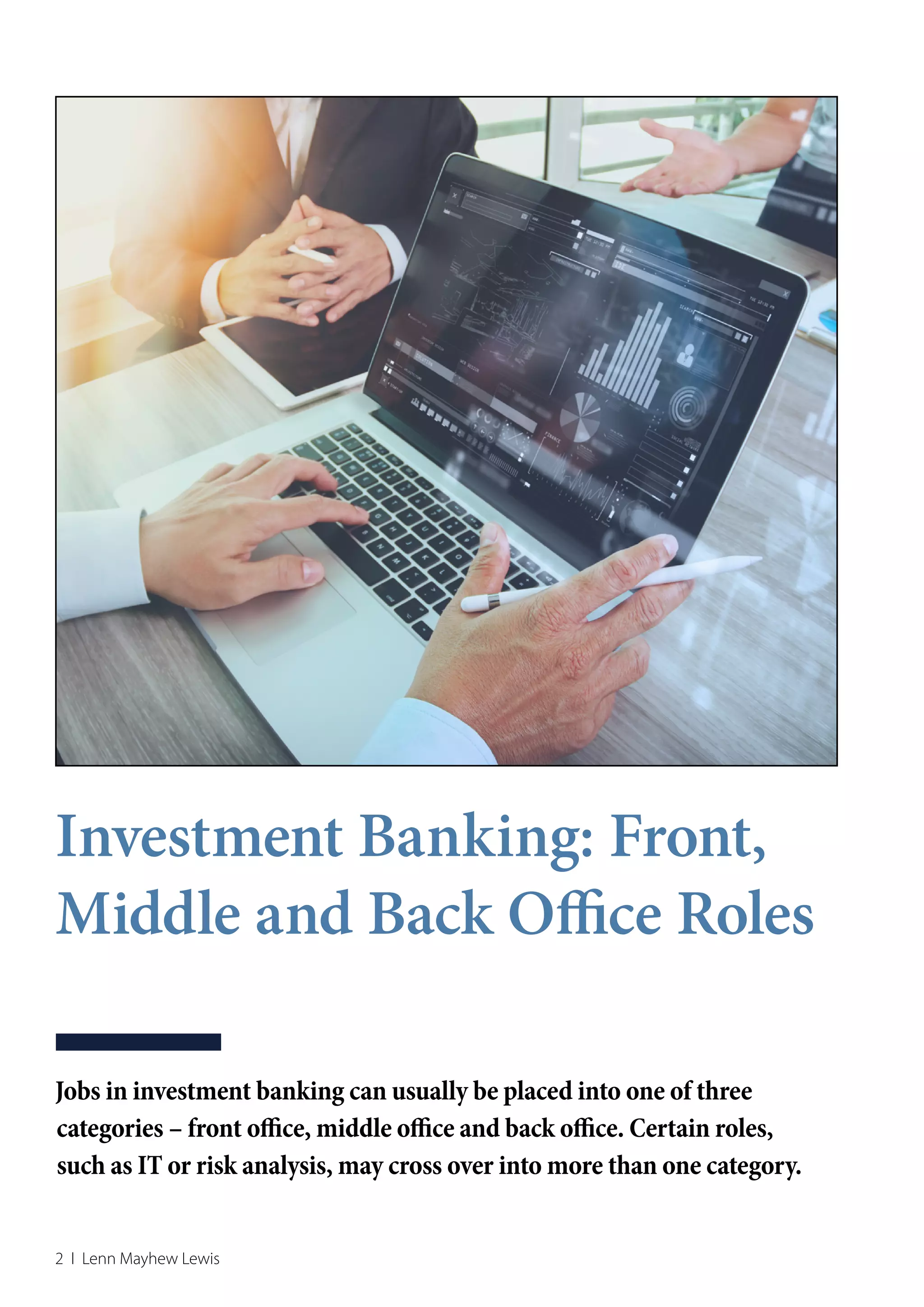 Investment Banking Front, Middle and Back Office Roles PDF