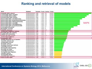 International Conference on Systems Biology 2014, Melbourne
Ranking and retrieval of models
MAPK
 
