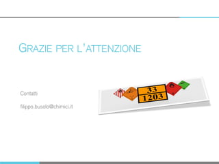 GRAZIE PER L’ATTENZIONE
Contatti
filippo.busolo@chimici.it
 