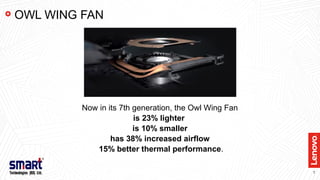 7
Now in its 7th generation, the Owl Wing Fan
is 23% lighter
is 10% smaller
has 38% increased airflow
15% better thermal performance.
OWL WING FAN
 