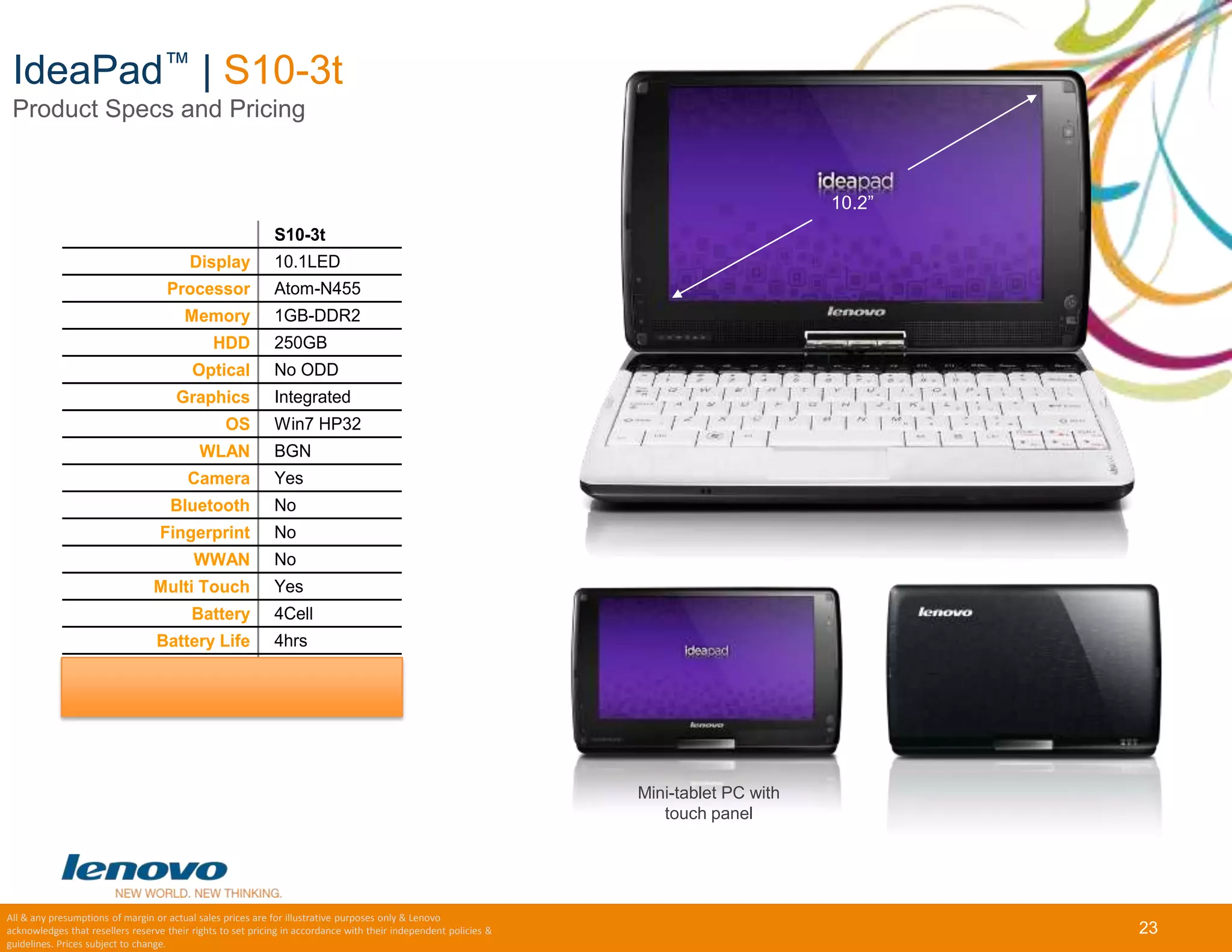 Windows 7 Home Premium, Windows 7 ProfessionalFeaturesMulti-Gesture Touchpadand Trackpoint