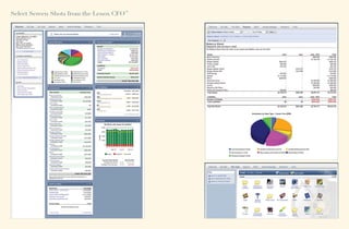 Select Screen Shots from the Lenox CFO™
 