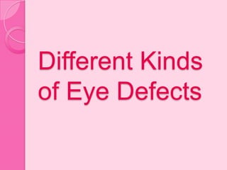 Different Kinds
of Eye Defects
 