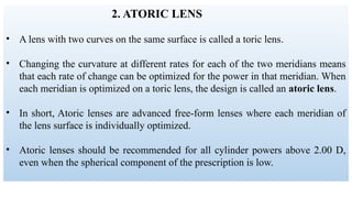 Lenses for High Refractive Errors persentation master of optometry | PPTX