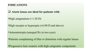 Lenses for High Refractive Errors persentation master of optometry | PPTX