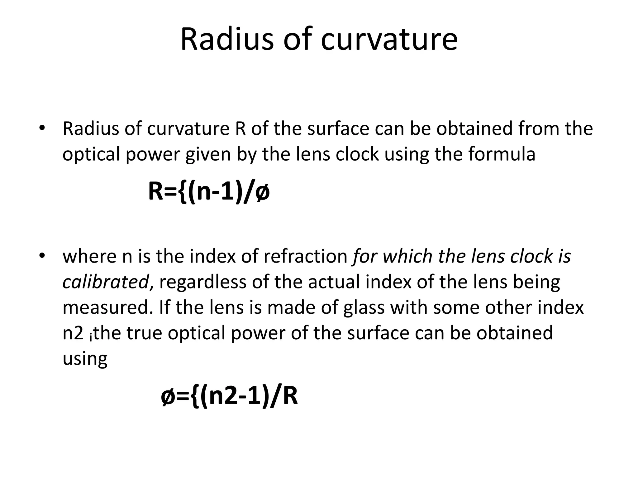 R R1 R2 Radiius Optics lens gauge.pptx