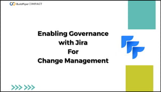 Enabling Governance
Enabling Governance
with Jira
with Jira
For
For
Change
Change Management
Management
| IMPACT
 