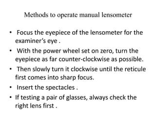 Lensometry. | PPTX