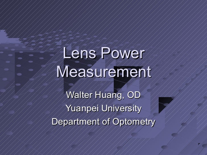 Lens power measurement