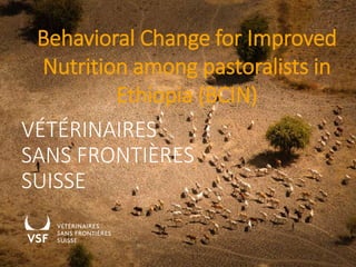 Behavioral Change for Improved
Nutrition among pastoralists in
Ethiopia (BCIN)
VÉTÉRINAIRES
SANS FRONTIÈRES
SUISSE
1
 