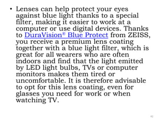 Blue Light Protection Coating Lens surface coating | PPTX