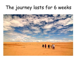 The journey lasts for 6 weeks
 