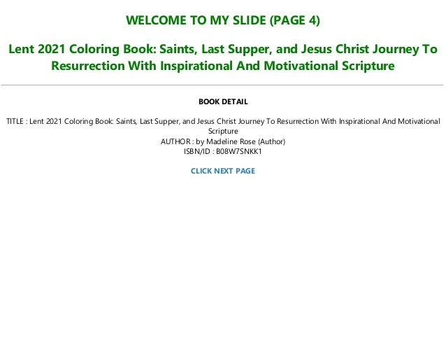 Download Read E Book Lent 2021 Coloring Book Saints Last Supper And Jesus C