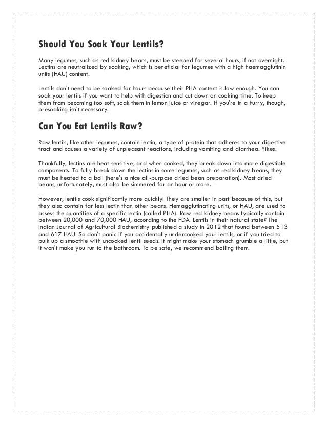 Lentils nutrition facts | PDF