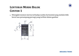 Lenturan murni balok momen inersia | PDF
