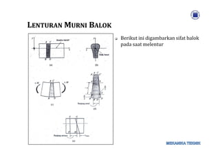 Lenturan murni balok momen inersia | PDF