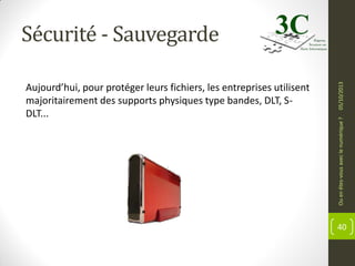 Ou en êtes-vous avec le numérique ?

Aujourd’hui, pour protéger leurs fichiers, les entreprises utilisent
majoritairement des supports physiques type bandes, DLT, SDLT...

05/10/2013

Sécurité - Sauvegarde

40

 