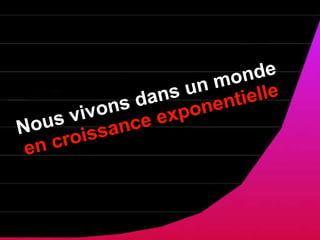 Nous vivons dans un monde  en croissance exponentielle 