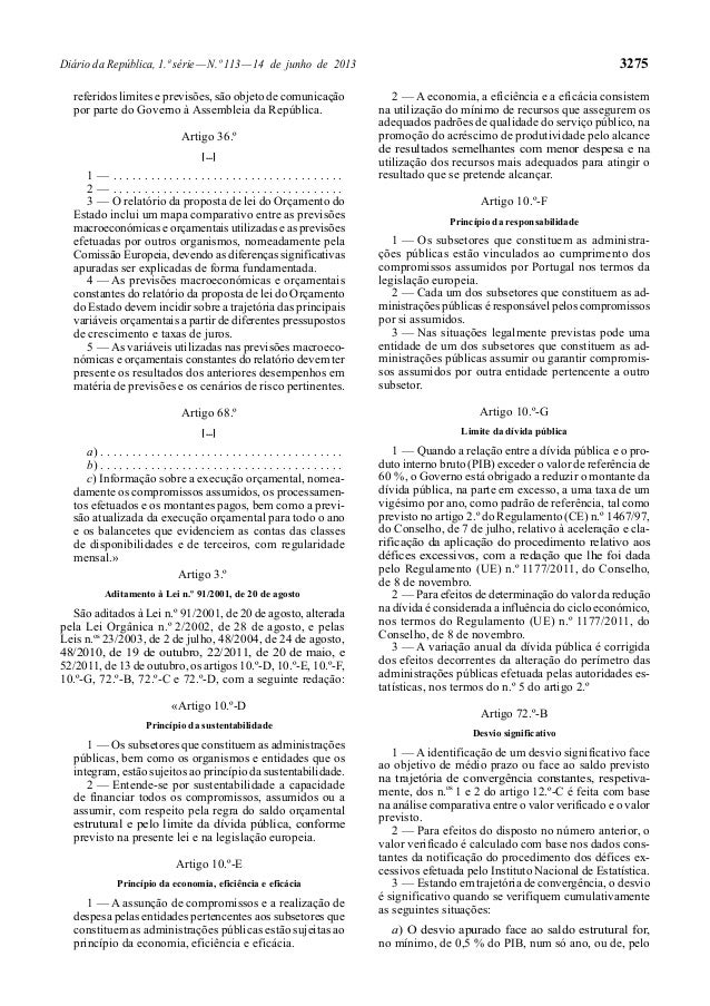 Lei De Enquadramento Orcamental Lei Nº 91 01 De De Agosto 7ª Al