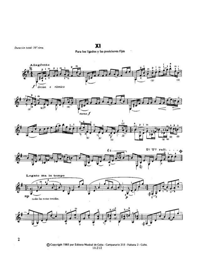 Leo Brouwer 20 Estudios Sencillos 1 - 