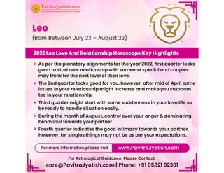 Leo Love Horoscope 2022