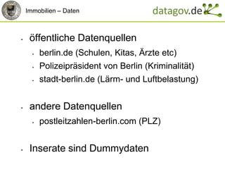 Immobilien – Datenöffentliche Datenquellen